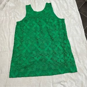 Anthropologie Green Lace Dress